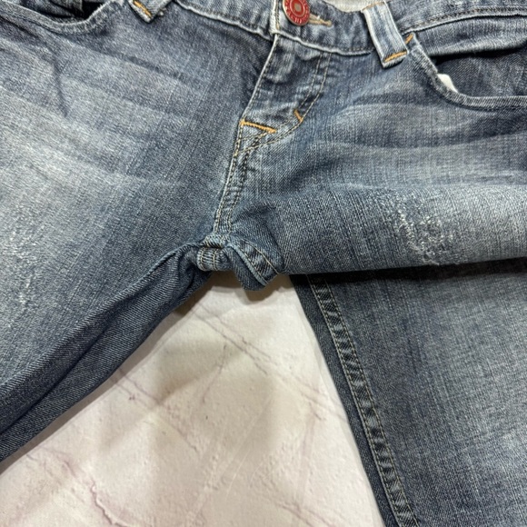 ARMANI EXCHANGE J57 Straight Classic Blue Women's Distressed Jeans Size 4S GUC - Picture 14 of 16